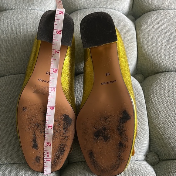 Jonak Story Yellow Metallic Block Heels - Picture 14 of 16